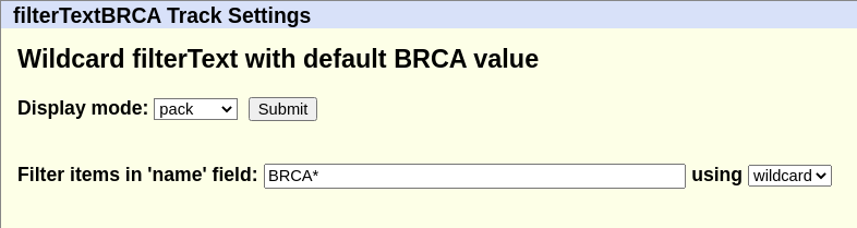 filterText filter track description page